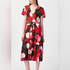Joseph Ribkoff Floral Shirtwaist Midi Dress